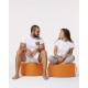 Garden Pouffe Round Pouf - Orange Orange Atelier del Sofa Garden Pouffe Round Pouf - Orange Orange