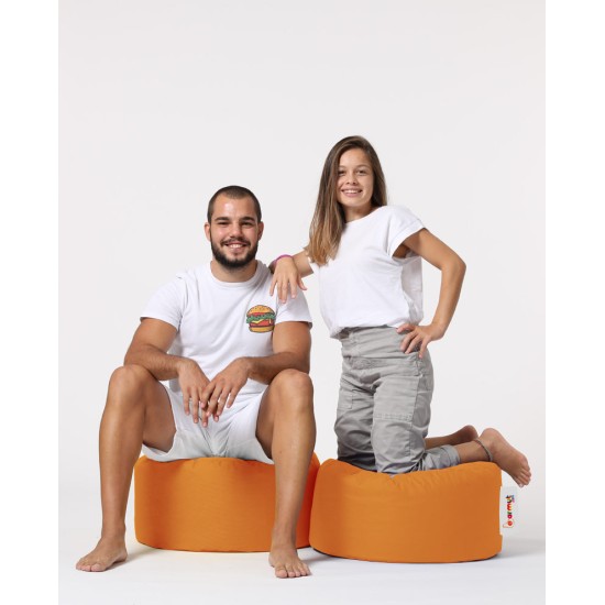 Garden Pouffe Round Pouf - Orange Orange Atelier del Sofa Garden Pouffe Round Pouf - Orange Orange