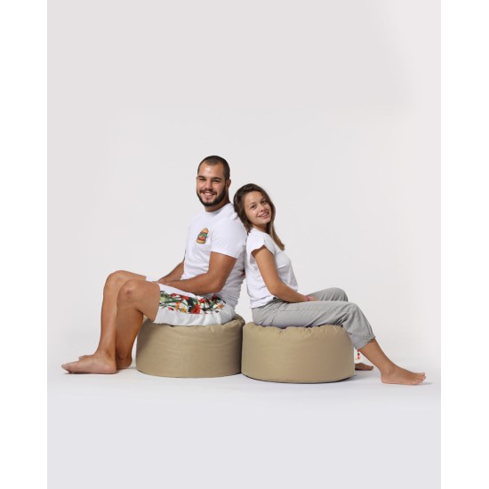 Atelier del Sofa Garden Pouffe Round Pouf - Mink Mink