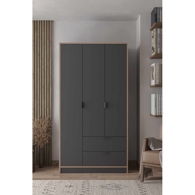 Wardrobe Arden 3 - Anthracite Anthracite