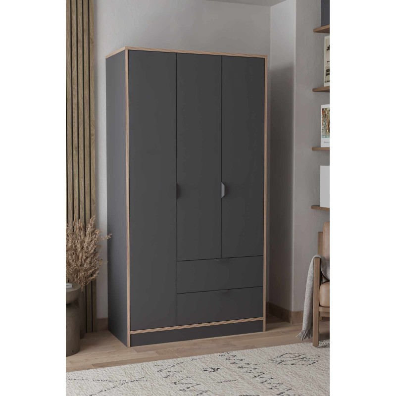 Wardrobe Arden 3 - Anthracite Anthracite