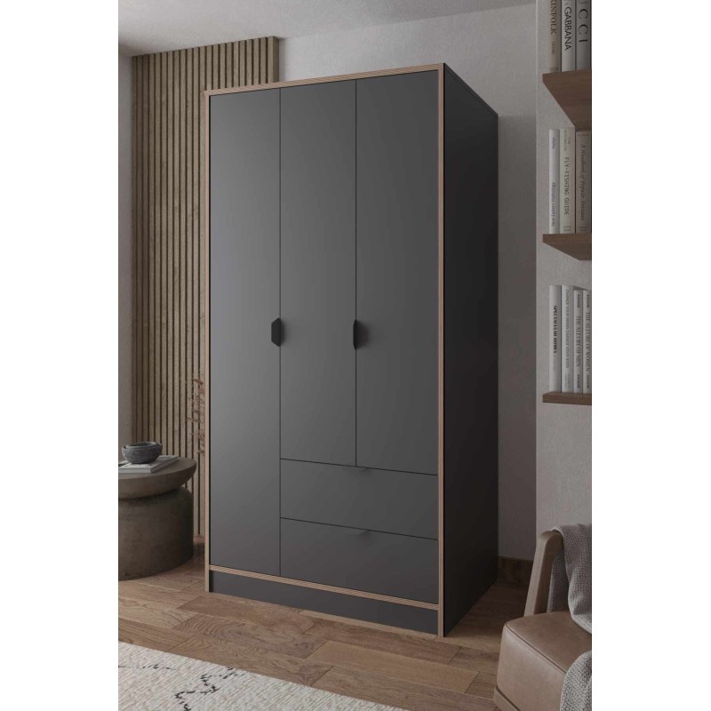Wardrobe Arden 3 - Anthracite Anthracite