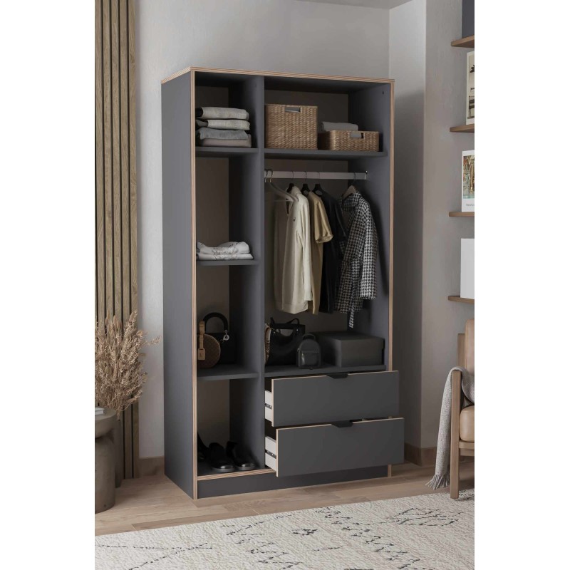 Wardrobe Arden 3 - Anthracite Anthracite