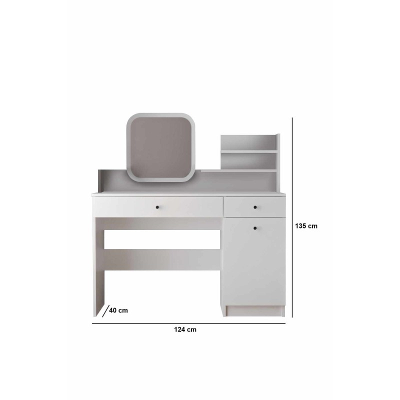 Make-Up Table Harmony 2 Square - White White
