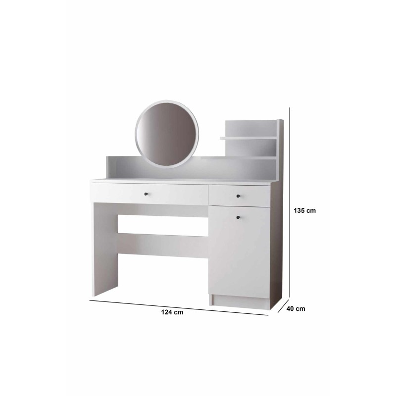 Make-Up Table Harmony 2 Round - White White