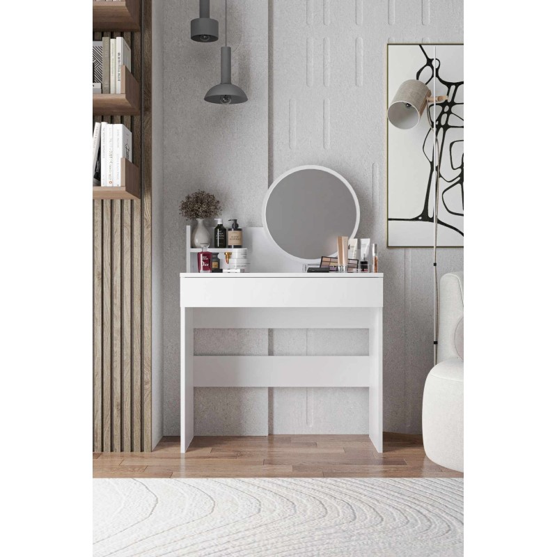 Make-Up Table Harmony Mini Round - White White