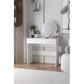 Make-Up Table Harmony Mini Round - White White