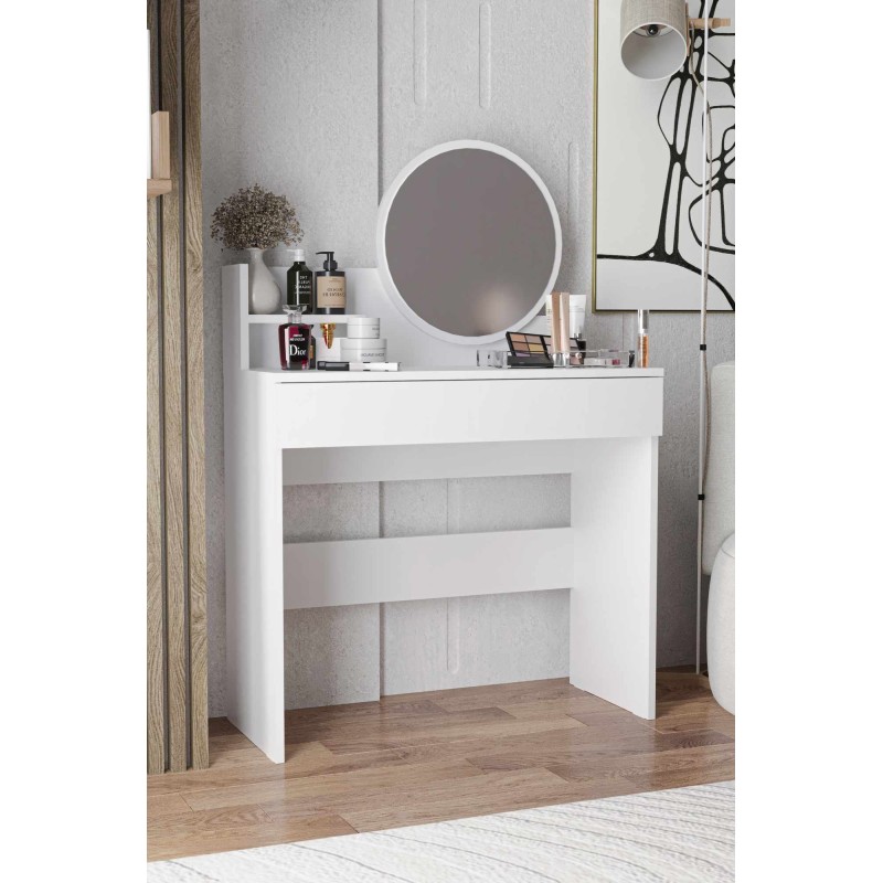 Make-Up Table Harmony Mini Round - White White