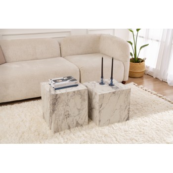 Side Table Set Küp Set - Freesia Freesia Marble