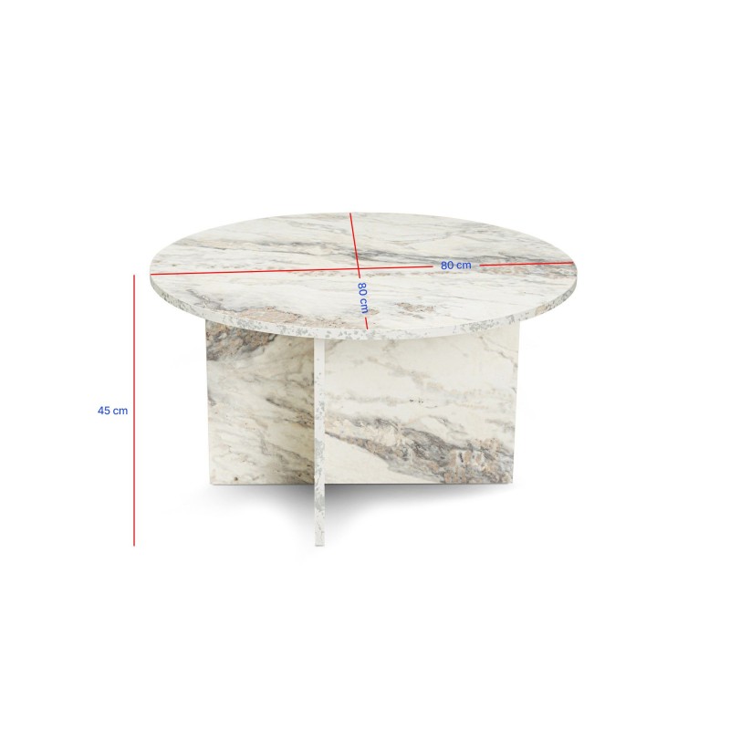 Hanah Home Coffee Table Harmoni Freesia Marble