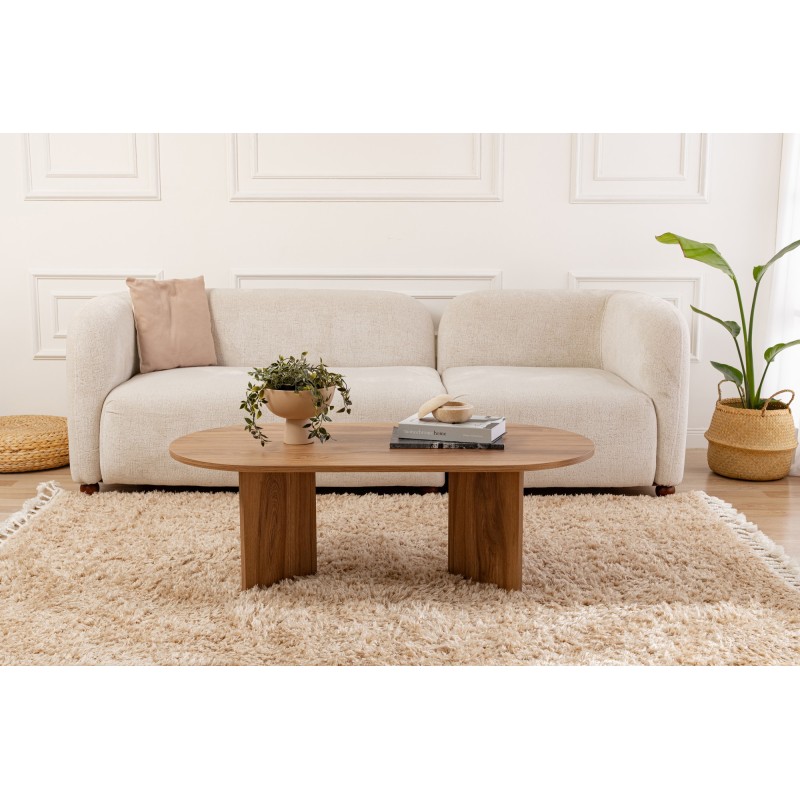 Hanah Home Coffee Table Oval Lute