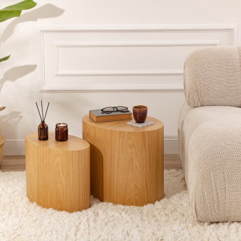 Side Table Set Elipse Set - Oak Oak