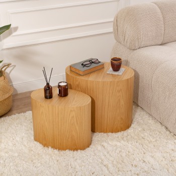 Side Table Set Elipse Set - Oak Oak