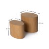 Hanah Home Side Table Set Elipse Set - Oak Oak