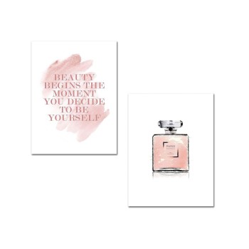 Decorative MDF Painting (2 Pieces) 2P3040MDFCIZ-003 Multicolor