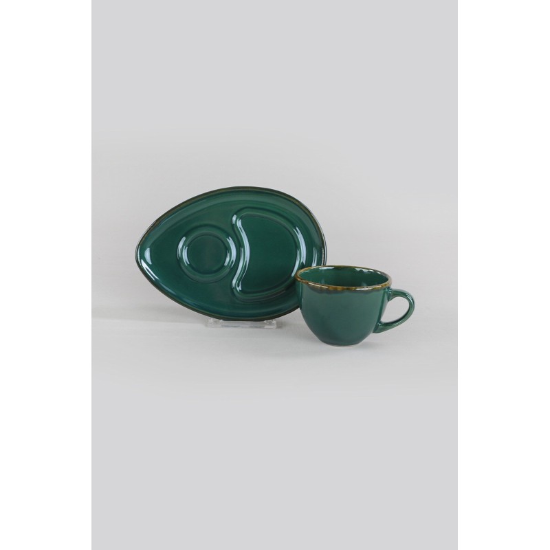 Σετ Φλυτζάνια Καφέ Κεραμικά (4 Τεμάχια) - Green