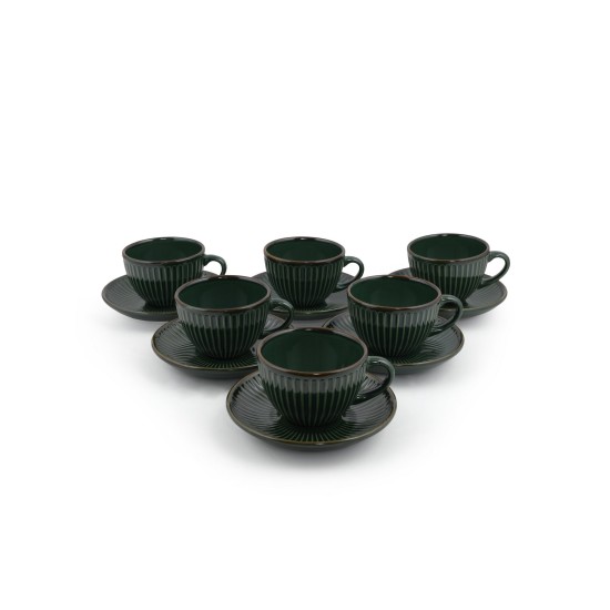 Hermia Tea Cup Set (12 Pieces) TC057012FRA5A839700MATT300 Green