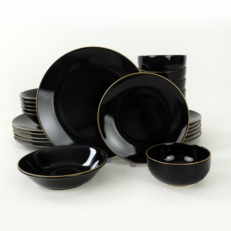 Hermia Ceramic Dinner Set (24 Pieces) TY040424F650A841600MAET600 Black
Gold