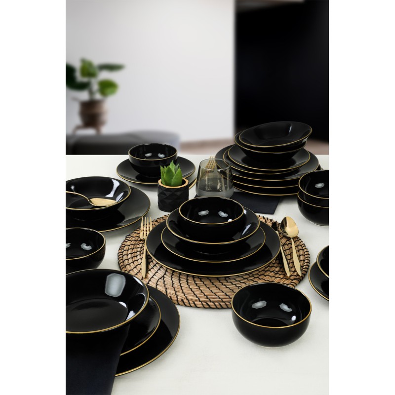 Hermia Ceramic Dinner Set (24 Pieces) TY040424F650A841600MAET600 Black
Gold