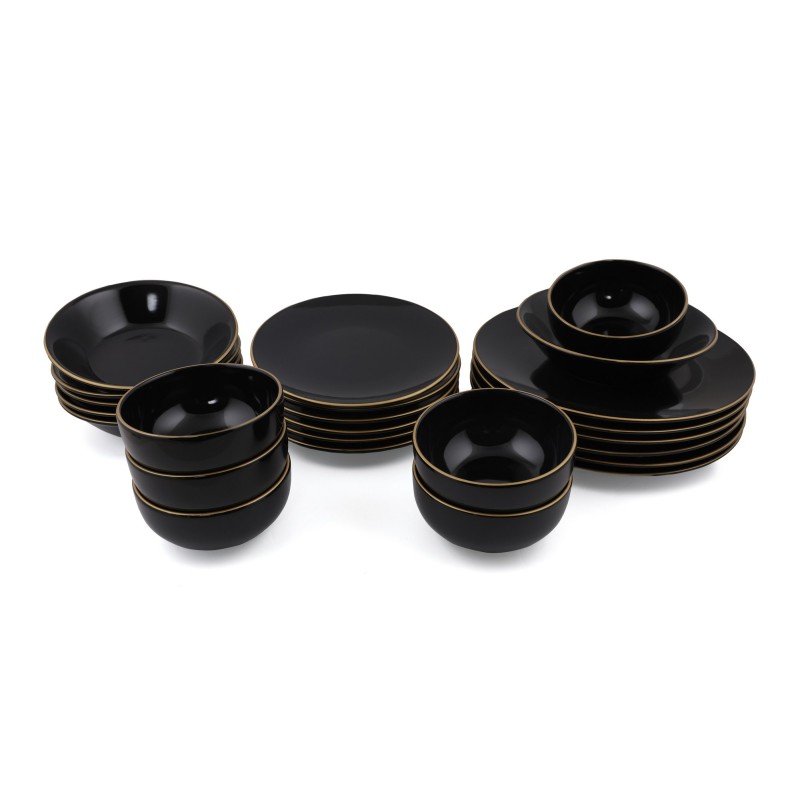 Hermia Ceramic Dinner Set (24 Pieces) TY040424F650A841600MAET600 Black
Gold