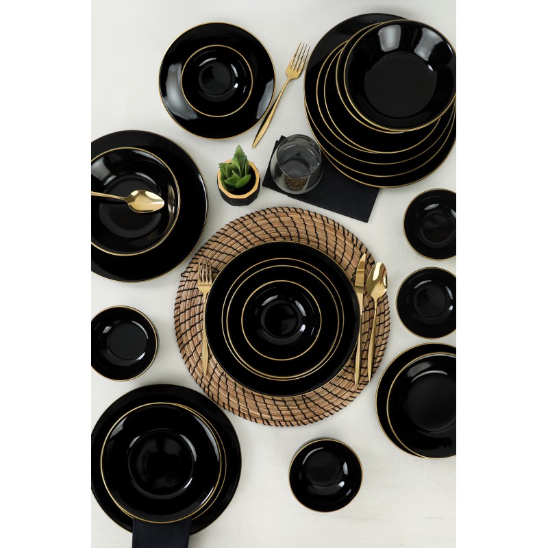 Hermia Ceramic Dinner Set (24 Pieces) TY040424F650A841600MAET600 Black
Gold