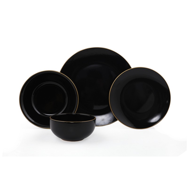 Hermia Ceramic Dinner Set (24 Pieces) TY040424F650A841600MAET600 Black
Gold