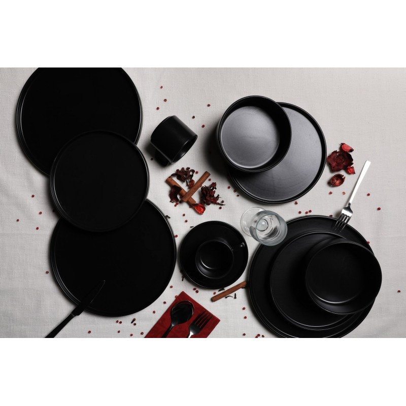 Σετ Κεραμικών Πιάτων - (20 Τεμάχια) - TY038120F956A000000MAP2400 - Χρώμα Μαύρο Ματ