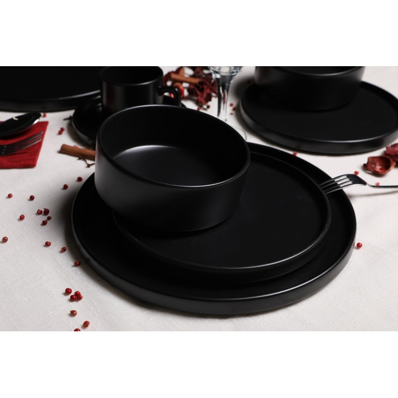 Σετ Κεραμικών Πιάτων - (20 Τεμάχια) - TY038120F956A000000MAP2400 - Χρώμα Μαύρο Ματ