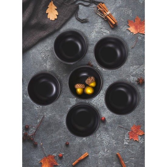 Hermia Ceramic Bowl Set (6 Pieces) ST101106F956A0000000AZ1000 Black