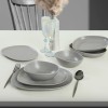 Hermia Ceramic Dinner Set (24 Pieces) CTKYEMEKTETRA6470000000024 Grey