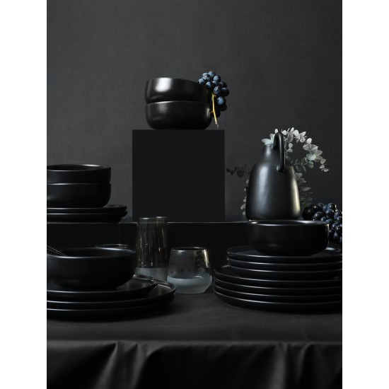 Ceramic Dinner Set (18 Pieces) X0001347100000000000000000 Black Hermia Ceramic Dinner Set (18 Pieces) X0001347100000000000000000 Black