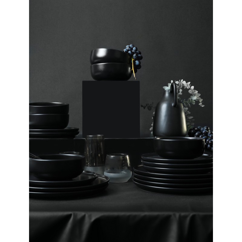 Hermia Ceramic Dinner Set (18 Pieces) X0001347100000000000000000 Black