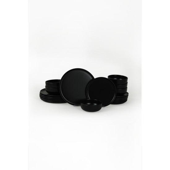 Ceramic Dinner Set (18 Pieces) X0001347100000000000000000 Black Hermia Ceramic Dinner Set (18 Pieces) X0001347100000000000000000 Black