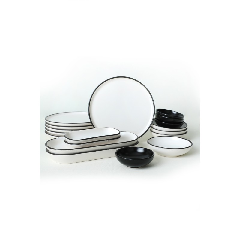 Hermia Breakfast Set (18 Pieces) X0001480300000000000000000 Black
White