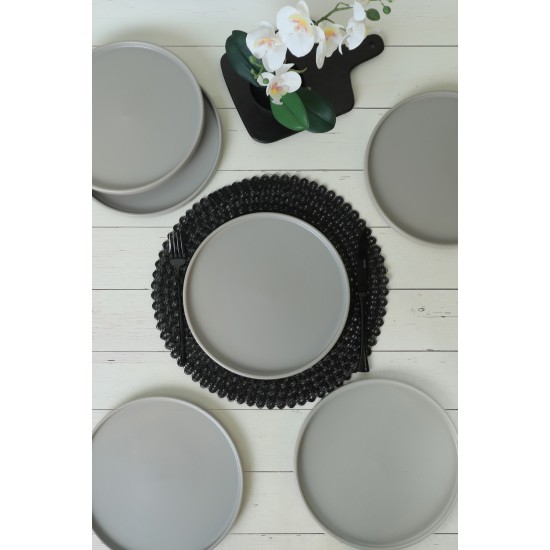 Service Plate Set (6 Pieces) ST038006F995A000000MAS3T00 Matte Grey Hermia Service Plate Set (6 Pieces) ST038006F995A000000MAS3T00 Matte Grey