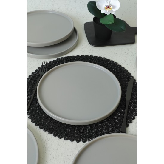 Service Plate Set (6 Pieces) ST038006F995A000000MAS3T00 Matte Grey Hermia Service Plate Set (6 Pieces) ST038006F995A000000MAS3T00 Matte Grey