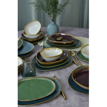 Σετ Πιάτα Κεραμικά (24 Τεμάχια) - Multicolor