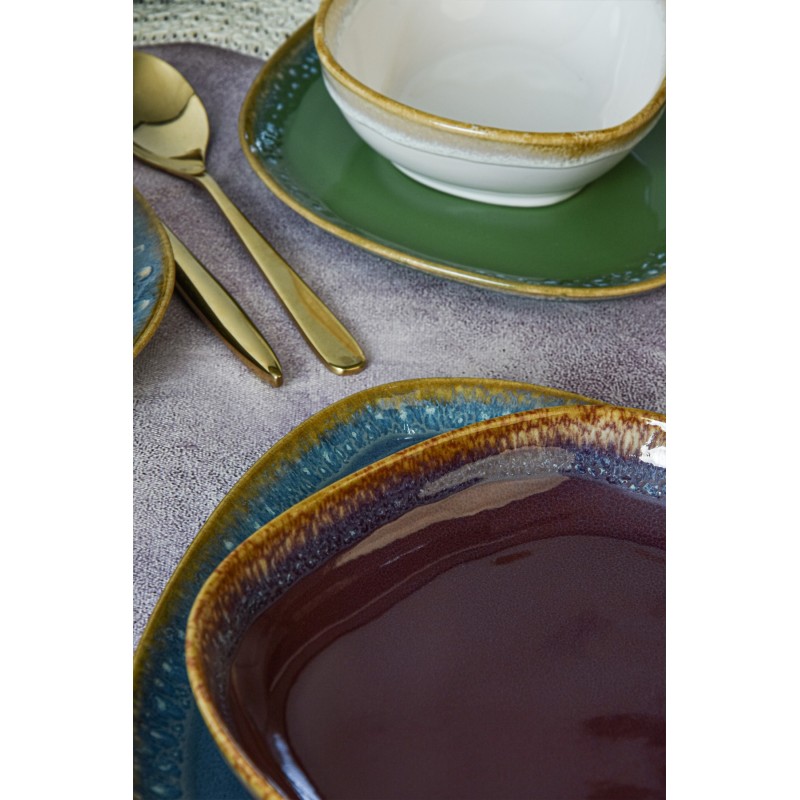 Σετ Πιάτα Κεραμικά (24 Τεμάχια) - Multicolor