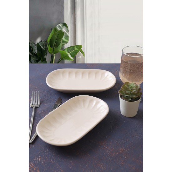Platter Set (2 Pieces) X00017596 Cream Hermia Platter Set (2 Pieces) X00017596 Cream