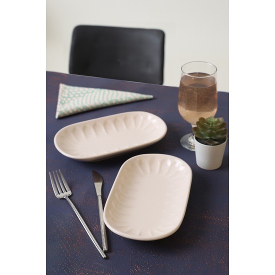 Platter Set (2 Pieces) X00017596 Cream Hermia Platter Set (2 Pieces) X00017596 Cream