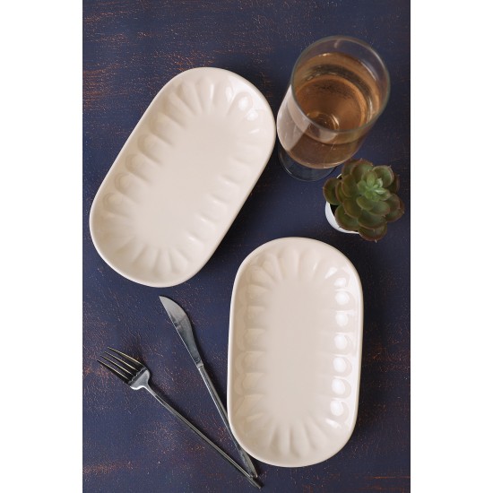 Platter Set (2 Pieces) X00017596 Cream Hermia Platter Set (2 Pieces) X00017596 Cream