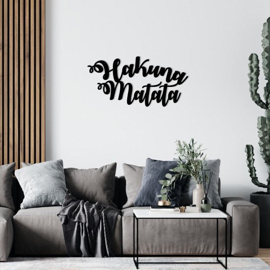 Wallxpert Decorative Metal Wall Accessory Hakuna Matata Black