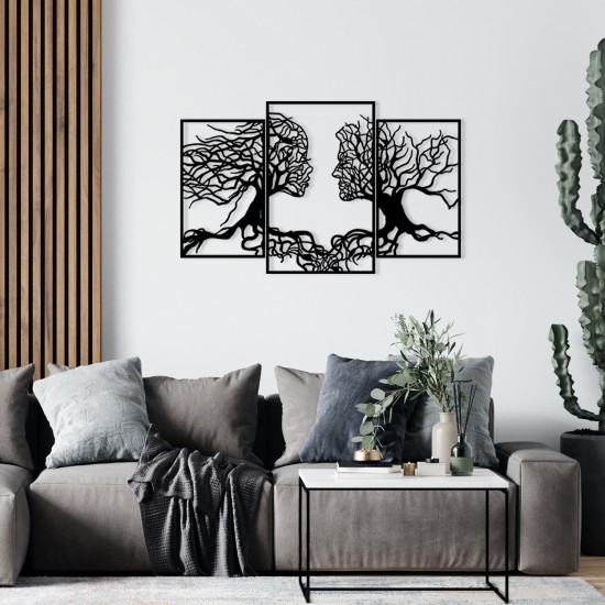 Wallxpert Decorative Metal Wall Accessory Love Tree Black