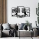 Wallxpert Decorative Metal Wall Accessory Love Tree Black