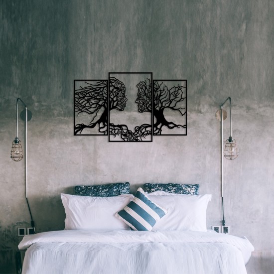 Wallxpert Decorative Metal Wall Accessory Love Tree Black