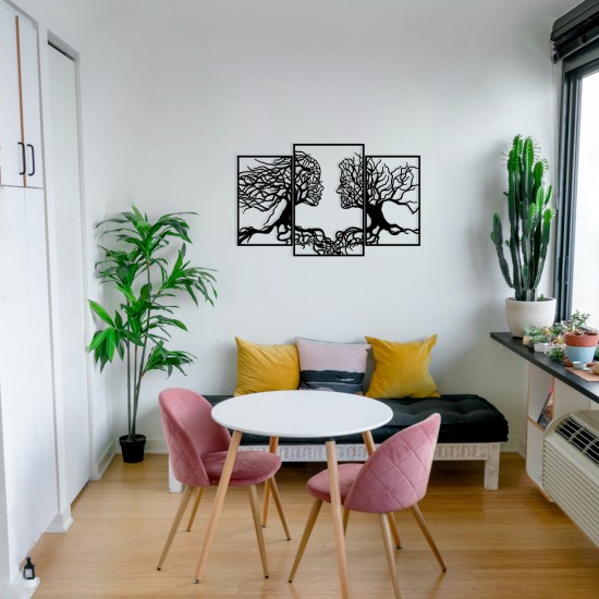 Wallxpert Decorative Metal Wall Accessory Love Tree Black