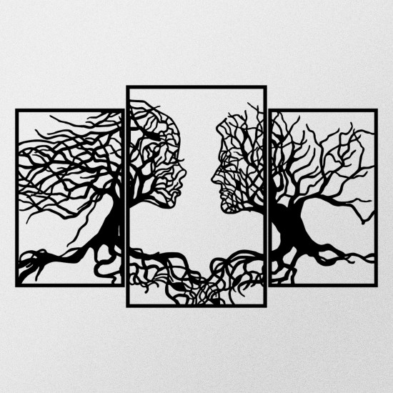 Wallxpert Decorative Metal Wall Accessory Love Tree Black