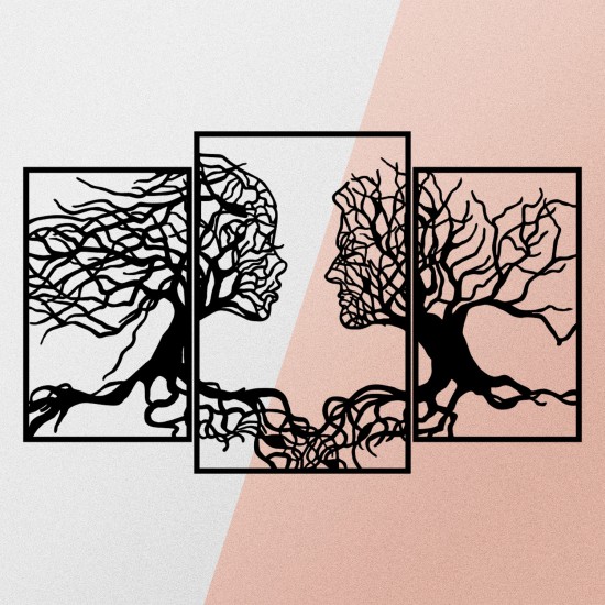 Wallxpert Decorative Metal Wall Accessory Love Tree Black
