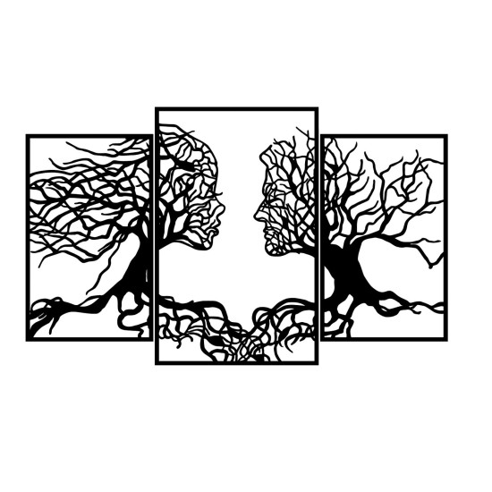 Wallxpert Decorative Metal Wall Accessory Love Tree Black