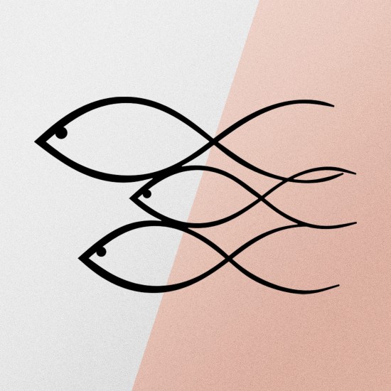 Decorative Metal Wall Accessory Fish Black